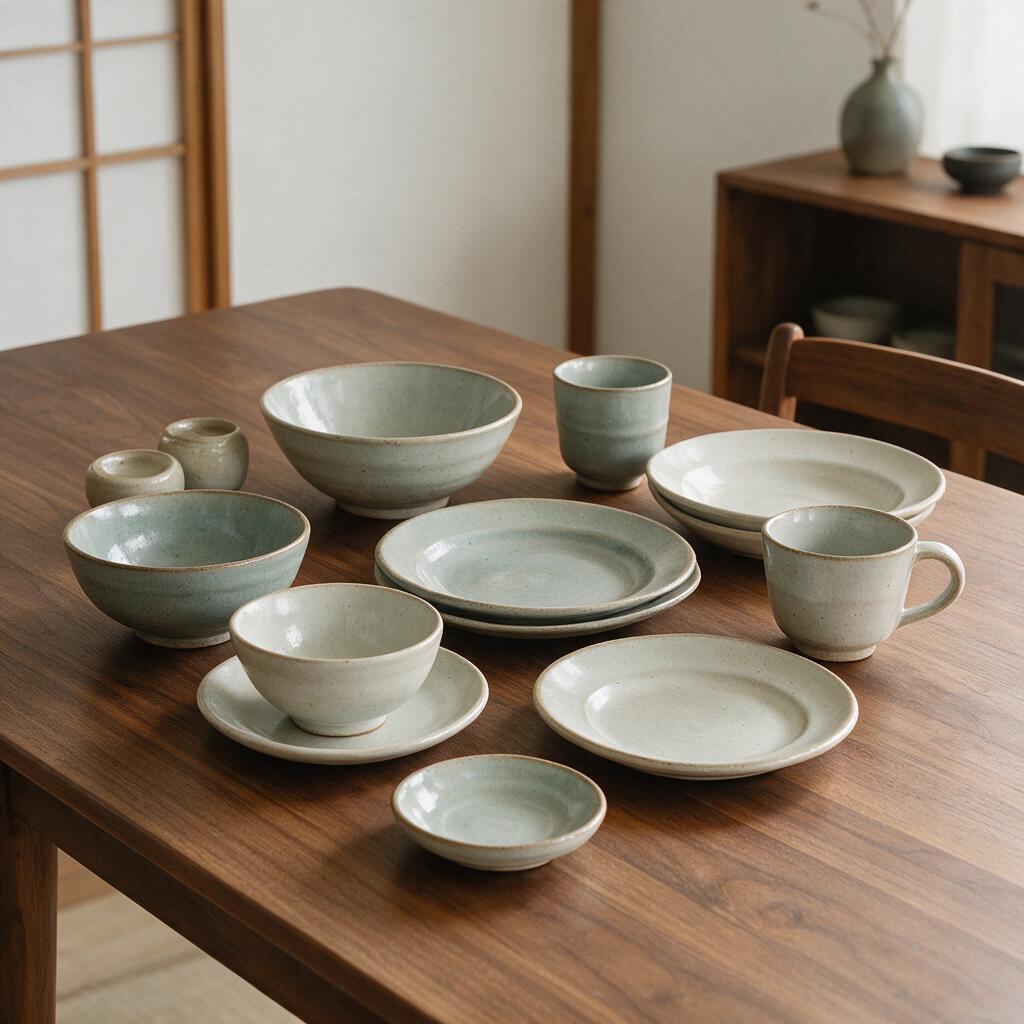 手工陶瓷餐具套装 场景